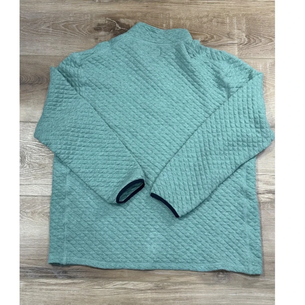 J Crew Authentic Fleece Quilted Waffle Half Zip‎ Pullover Sage Green Mens XL